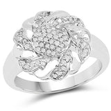 14K Yellow Gold Plated 0.28 Carat Genuine White Diamond .925 Sterling Silver Ring