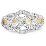 14K Yellow Gold Plated 0.26 Carat Genuine White Diamond .925 Sterling Silver Ring