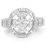 14K Yellow Gold Plated 0.21 Carat Genuine White Diamond .925 Sterling Silver Ring
