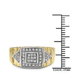 14K Yellow Gold Plated 0.21 Carat Genuine White Diamond .925 Sterling Silver Ring