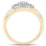 14K Yellow Gold Plated 0.29 Carat Genuine White Diamond .925 Sterling Silver Ring