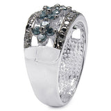 0.62 Carat Genuine Blue Diamond .925 Sterling Silver Ring