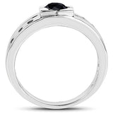 0.56 Carat Genuine Black Diamond .925 Sterling Silver Ring
