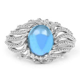 3.65 Carat Genuine Swiss Blue Topaz .925 Sterling Silver Ring