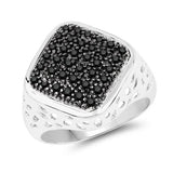 0.54 Carat Genuine Black Diamond .925 Sterling Silver Ring