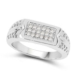 0.27 Carat Genuine White Diamond .925 Sterling Silver Ring