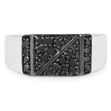 0.35 Carat Genuine Black Diamond .925 Sterling Silver Ring