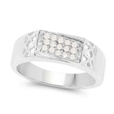 0.23 Carat Genuine White Diamond .925 Sterling Silver Ring