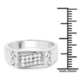 0.23 Carat Genuine White Diamond .925 Sterling Silver Ring