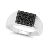 0.30 Carat Genuine Black Diamond .925 Sterling Silver Ring