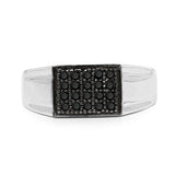 0.30 Carat Genuine Black Diamond .925 Sterling Silver Ring