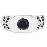 1.53 Carat Genuine Black Diamond .925 Sterling Silver Ring