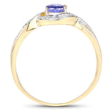 0.75 Carat Genuine Tanzanite .925 Sterling Silver Ring