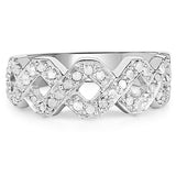 0.40 Carat Genuine White Diamond .925 Sterling Silver Ring