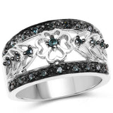 0.31 Carat Genuine Blue Diamond .925 Sterling Silver Ring