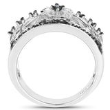 0.31 Carat Genuine Blue Diamond .925 Sterling Silver Ring