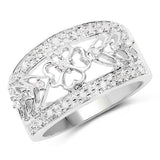 0.31 Carat Genuine White Diamond .925 Sterling Silver Ring