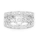 0.31 Carat Genuine White Diamond .925 Sterling Silver Ring