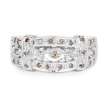 0.32 Carat Genuine Champagne Diamond .925 Sterling Silver Ring