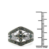 0.47 Carat Genuine Blue Diamond .925 Sterling Silver Ring