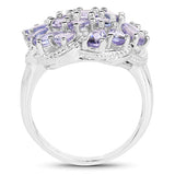 3.35 Carat Genuine Tanzanite .925 Sterling Silver Ring