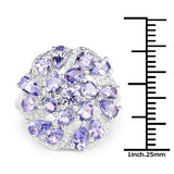 3.35 Carat Genuine Tanzanite .925 Sterling Silver Ring