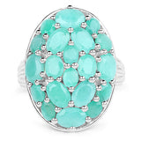 5.48 Carat Genuine Emerald .925 Sterling Silver Ring