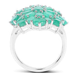 5.88 Carat Genuine Emerald .925 Sterling Silver Ring