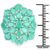 5.88 Carat Genuine Emerald .925 Sterling Silver Ring