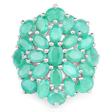 5.88 Carat Genuine Emerald .925 Sterling Silver Ring
