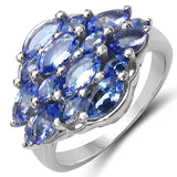 2.48 Carat Genuine Tanzanite .925 Sterling Silver Ring