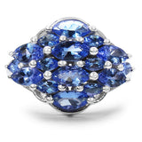 2.48 Carat Genuine Tanzanite .925 Sterling Silver Ring