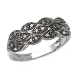 0.31 Carat Genuine Champagne Diamond .925 Sterling Silver Ring