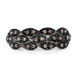 0.31 Carat Genuine Champagne Diamond .925 Sterling Silver Ring