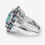 11.45 Carat Genuine Rainbow Quartz .925 Sterling Silver Ring