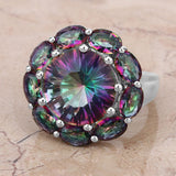11.45 Carat Genuine Rainbow Quartz .925 Sterling Silver Ring
