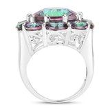 11.45 Carat Genuine Rainbow Quartz .925 Sterling Silver Ring