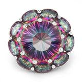 11.45 Carat Genuine Rainbow Quartz .925 Sterling Silver Ring