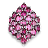 11.50 Carat Genuine Rhodolite .925 Sterling Silver Ring