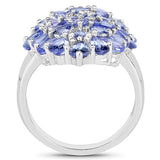 4.62 Carat Genuine Tanzanite .925 Sterling Silver Ring