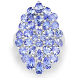 4.62 Carat Genuine Tanzanite .925 Sterling Silver Ring