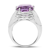 10.02 Carat Genuine Amethyst .925 Sterling Silver Ring