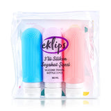 Eklips Travel-sized Silicone Bottles 3-Pack - Reusable, Refillable Toiletry Containers for Travel, 3.04 fl oz