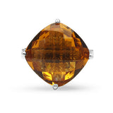 9.05 Carat Genuine Citrine .925 Sterling Silver Ring