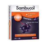 Sambucol Plus Black Elderberry Supplement Capsules - Immune System Support with Vitamin C & Zinc