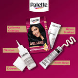 Palette Deluxe Gece Mavisi Hair Dye - Long-Lasting Vibrant Night Blue Hair Color with Nourishing Properties
