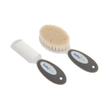 Babyjem Natural Bristle Baby Hair Brush and Comb Set - Gentle Infant Hair Care, Soft Bristles, Safe Rounded Comb