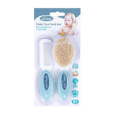 Sevi Bebe Baby Hair Brush and Comb Set - Natural Bristle, Gentle Grooming for Newborns