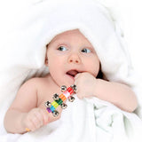 Rainbow Color Wooden Handbell Pram Rattle