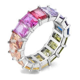 Rainbow Emerald Eternity Band